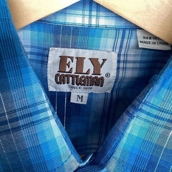 Men's Ely Cattleman Pearl Snap Western Button Front Plaid Shirt - Picture 3 of 6